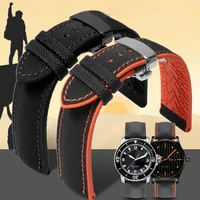 waterproof nylon silicone rubber soled watchband for ferrari mido helmsman breitling citizen mens watch strap 20mm 22mm 24mm