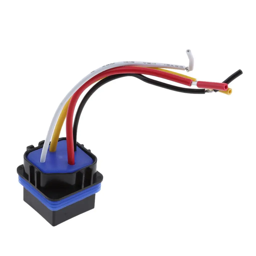 

12/24V 40A Relay Socket Normally Open 4Pin Wire Harness Waterproof Easy Use