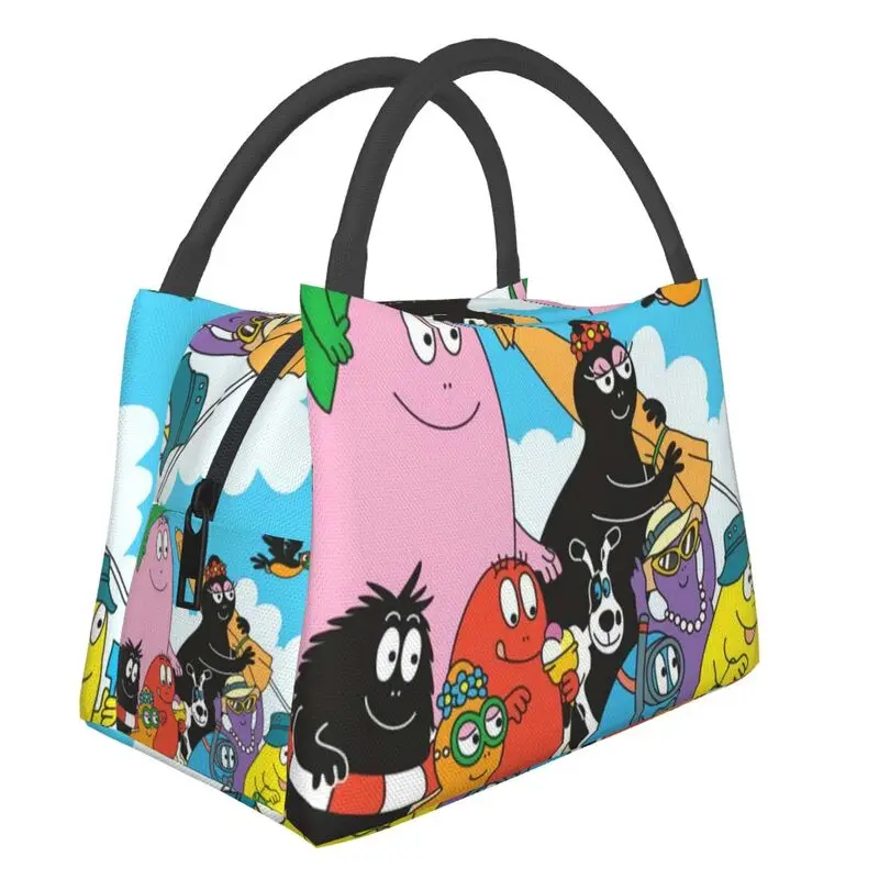 

Custom Barbapapa Family Lunch Bags Men Women Warm Cooler Insulated Lunch Box for Office Travel Fruit Fresh Storage Bag