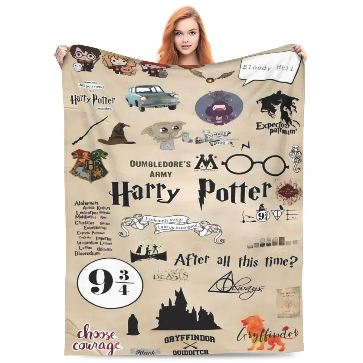 Одеяло Harrys Potters теплое забавное плюшевое постельное белье пледы для дивана стула