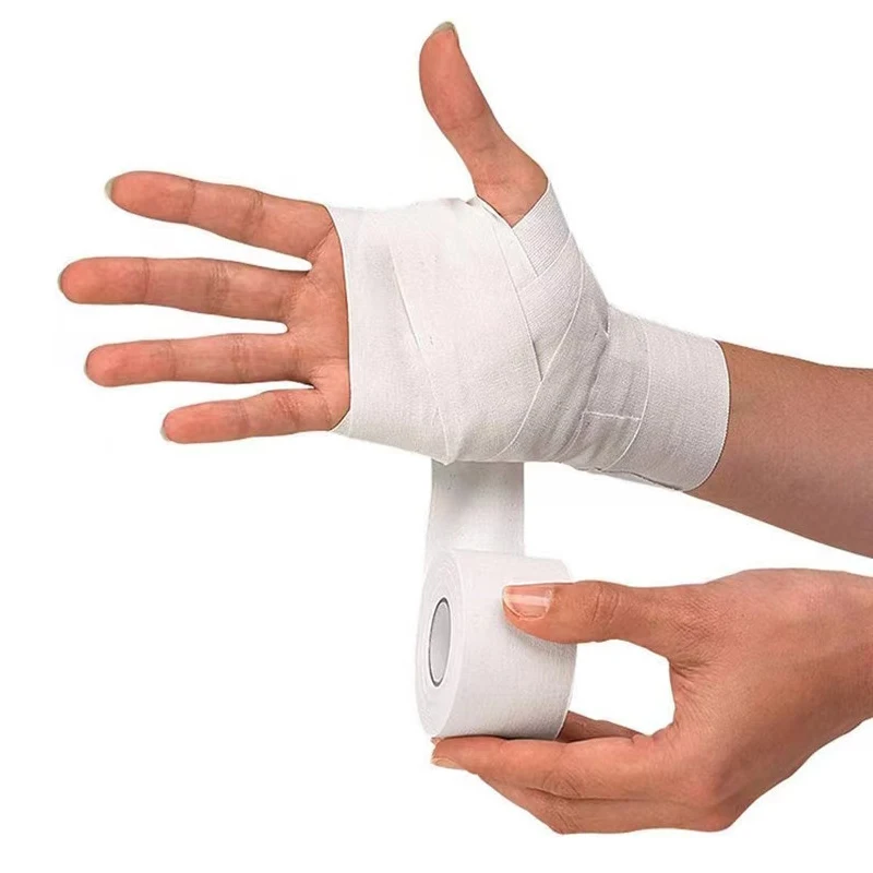 Белая вышитая спортивная лента защитная повязка для футбола и баскетбола защита