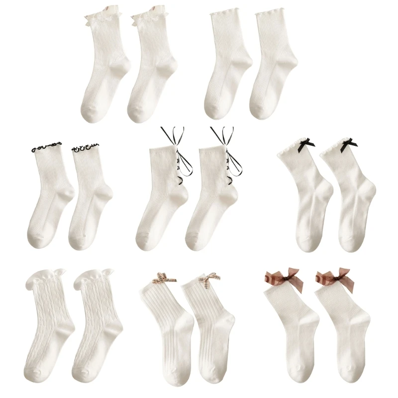 

Lace Short Sock For Women Frilly Ruffle Sock JKSock Lolit Sock White Sock for Women JKStocking Tube Sock