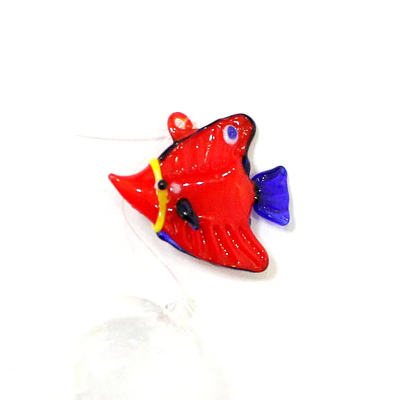 

Floating Glass Tropical Fish Tiny Statue Pendant Aquarium Decor Supplies Hanging Cute Colorful Sea Animal Mini Figurine Ornament