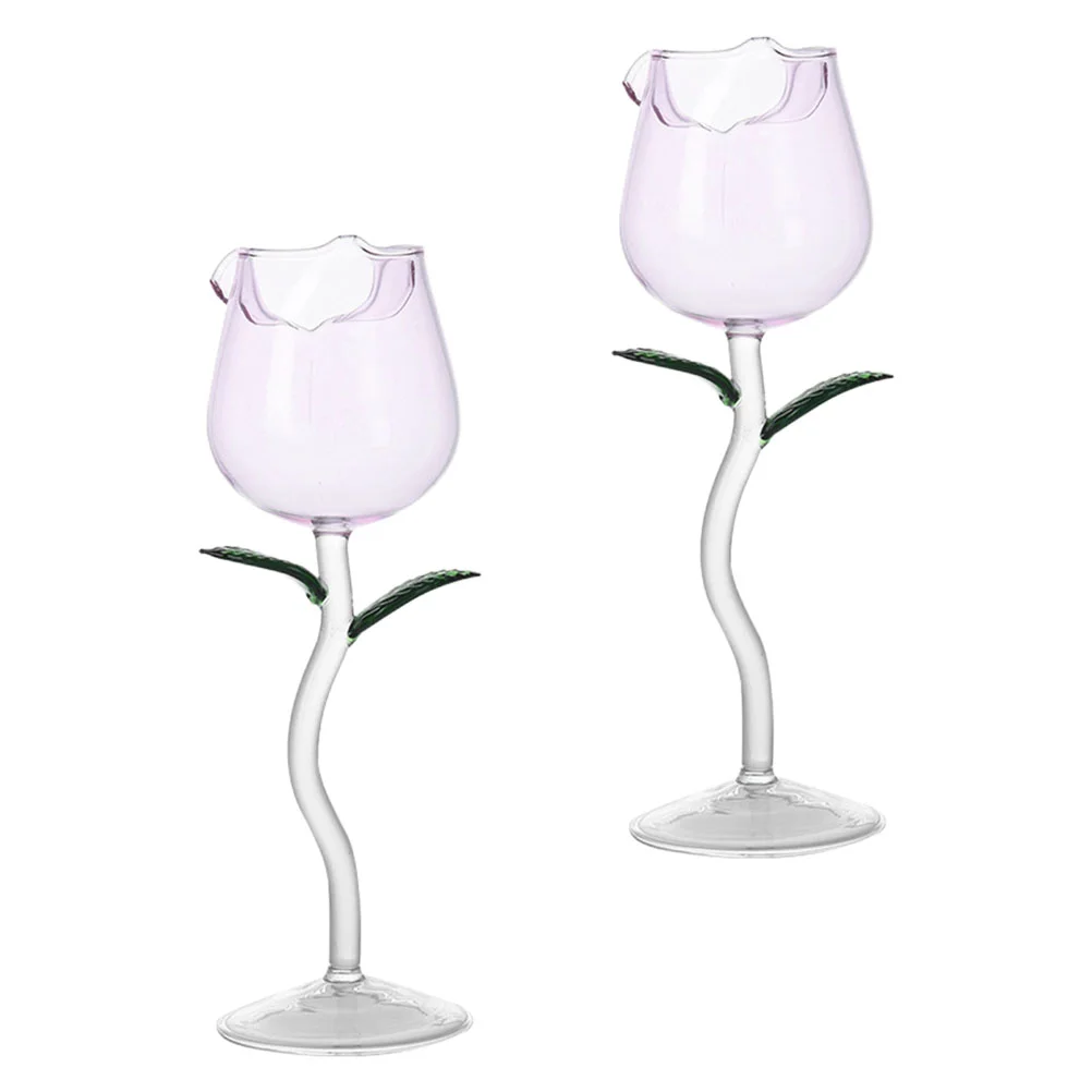 

Glassgoblet Cup Glasses Rose Cocktail Champagne Party Cups Red Clear Flower Drinking Whiskey Tumbler Shot Decorative Beverage