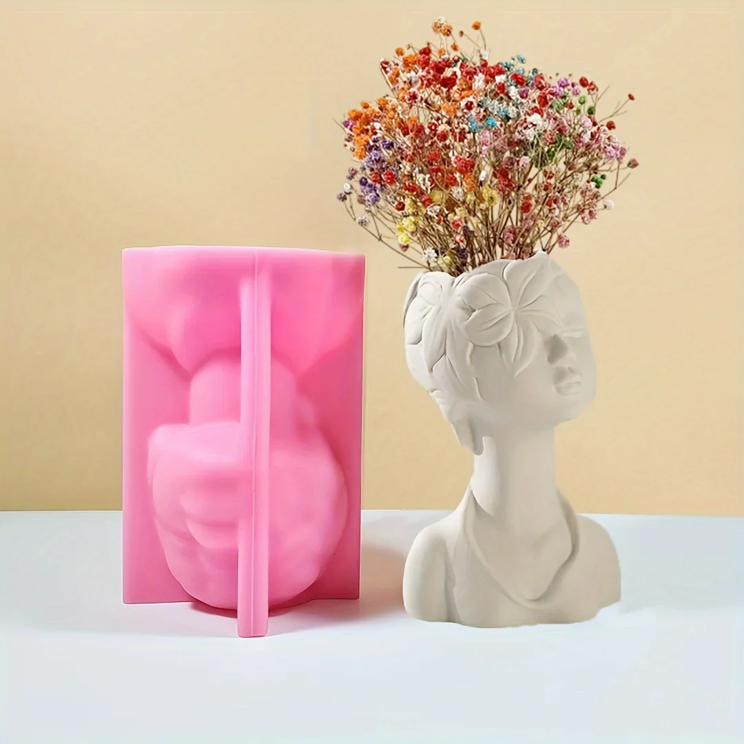 Большая Цветочная повязка на глаза силиконовая форма из смолы Милая женская ваза