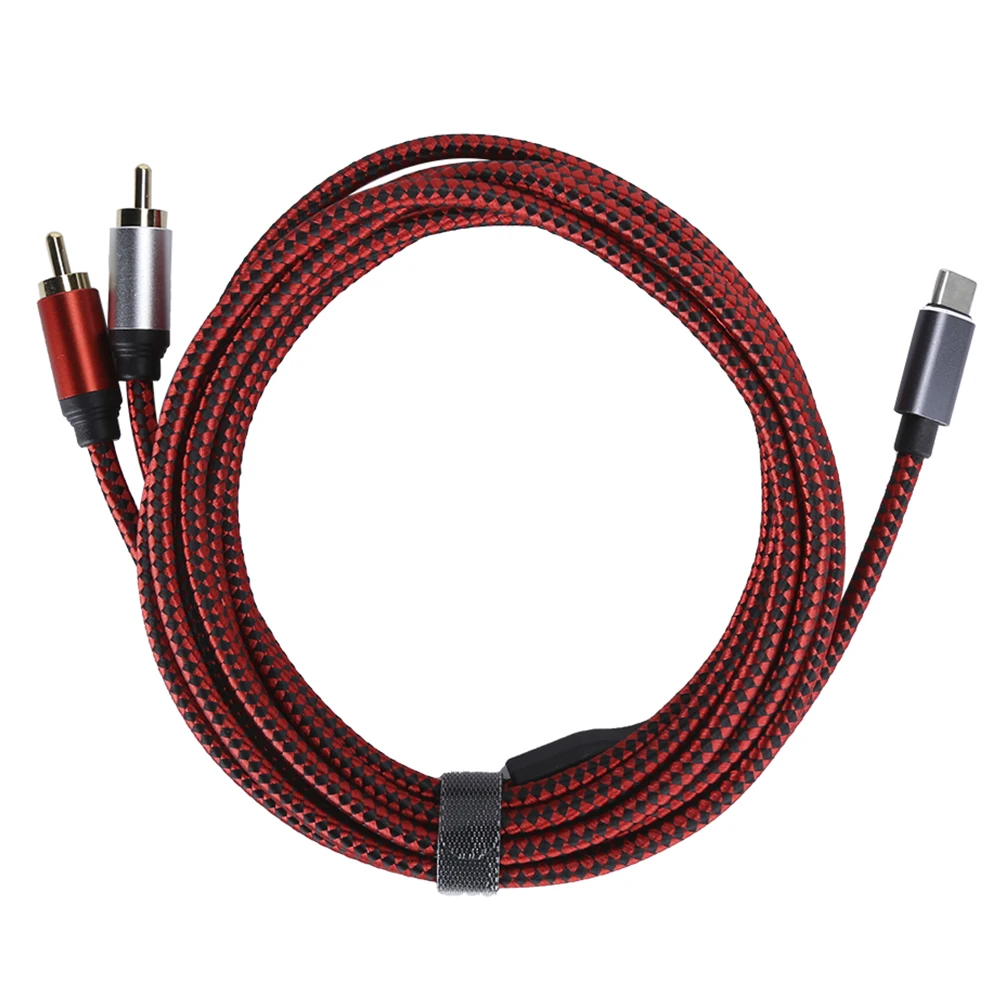 

2‑In‑1 RCA Cable Type‑C to 2 RCA Audio Cable for Home Theater DVD TV Amplifier(300cm ) RCA Cable RCA Cable