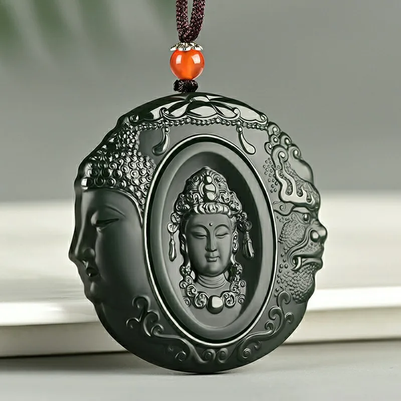 

Les pendentifs magiques du bouddha du Xinjiang Hetian, en Jade, sont des pendentifs sauvages pour hommes et femmes.