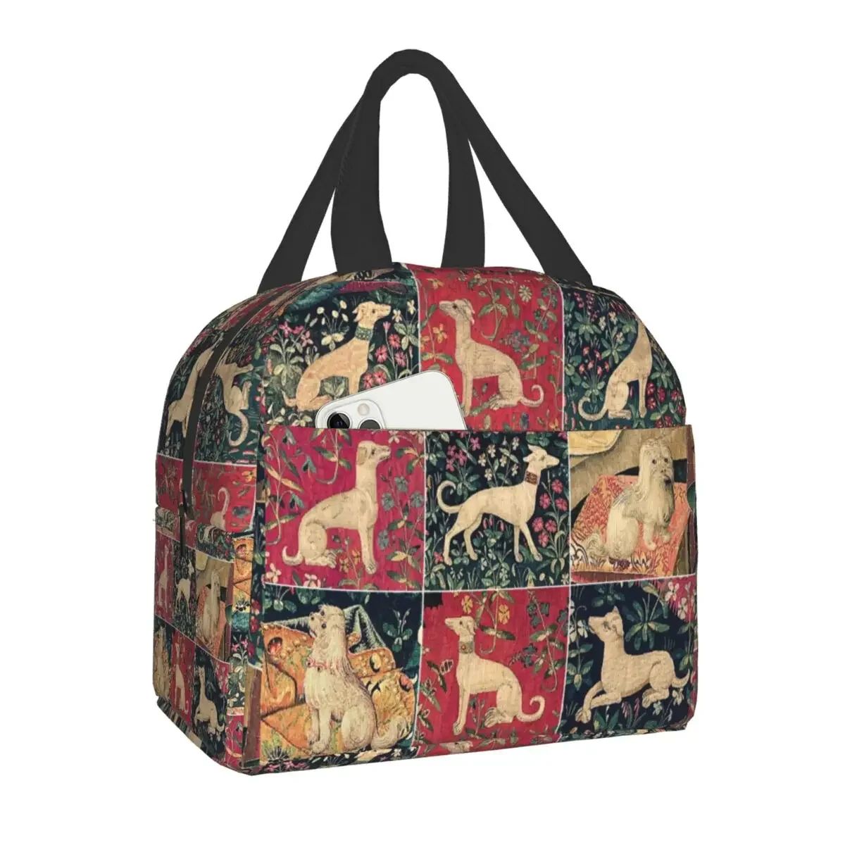 

Средневековые Изолированные сумки для ланча Greyhound для женщин, термальный охладитель для собак с близорукостью, коробка для еды, кемпинга, путешествий