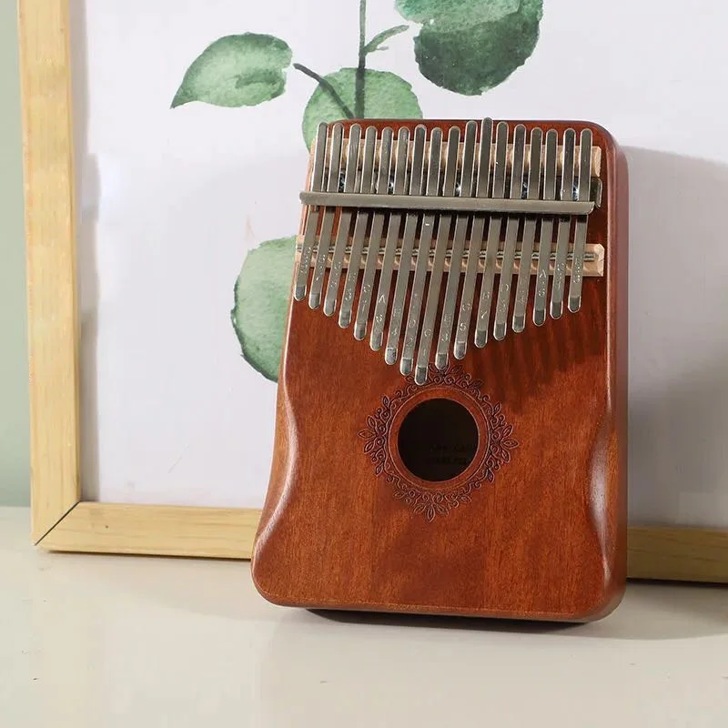 Kalimba 17 Key Thumb Piano High Quality Mahogany African Sanza Mbira Kalimba Portable Brown Deer Finger Music Instrument Gift