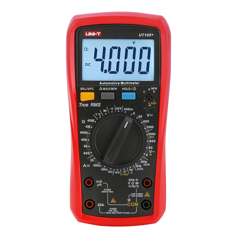 UNI-T UT105 + UT107 Автомобильный мультиметр T-RMS вольтметр Tach Dwell RPM VFC Частотный
