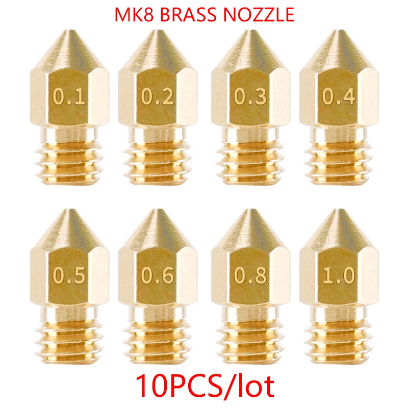 

Аксессуары для 3D-принтера, латунная насадка Mk8 с шипами для экструдера, Печатная головка для 3d печати деталей и аксессуаров