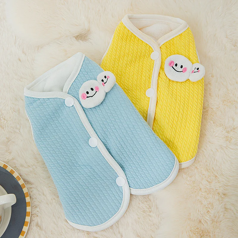 

Мультфильм облака собака одежда пальто кавайная трендовая одежда для питомца маленькие собаки однотонный теплый костюм Осень Зима Одежда ...