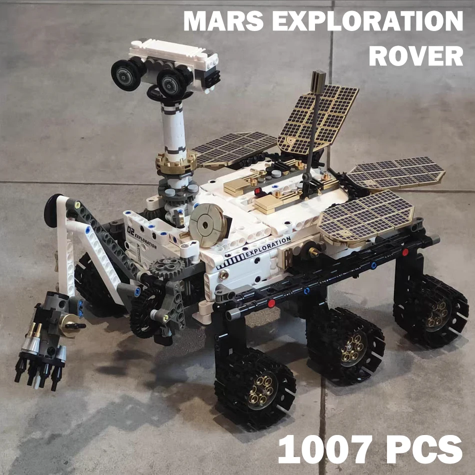 Фото MOC Science Технический Марс Исследование Ровер Модель Строительные Блоки Наборы Кирпичей RC Программирование Приложение Развивающие Игрушки для Детей Подарок №1
