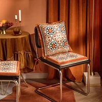 modern light luxury retro short plush edging anti slip bandage home living room printing creative multi purpose cushion chair cu