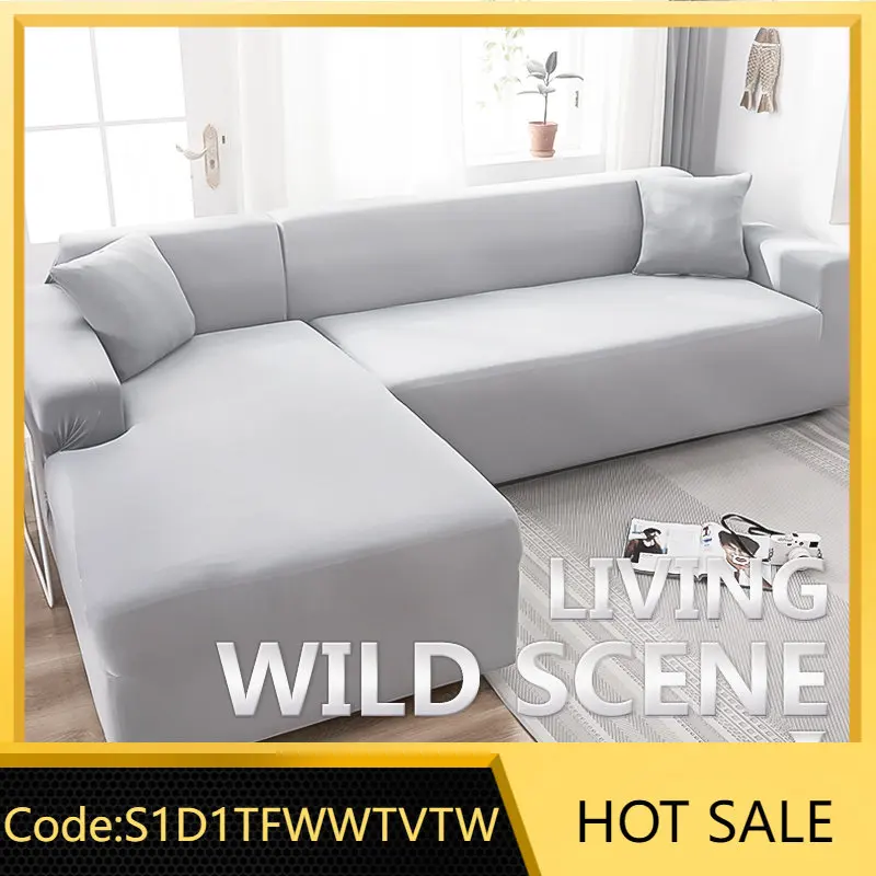 

3 Seater Sofa Cover Solid Color Elastic Universal Slipcover All-inclusive Anti-slip Sofa Covers Towel For Dining Room