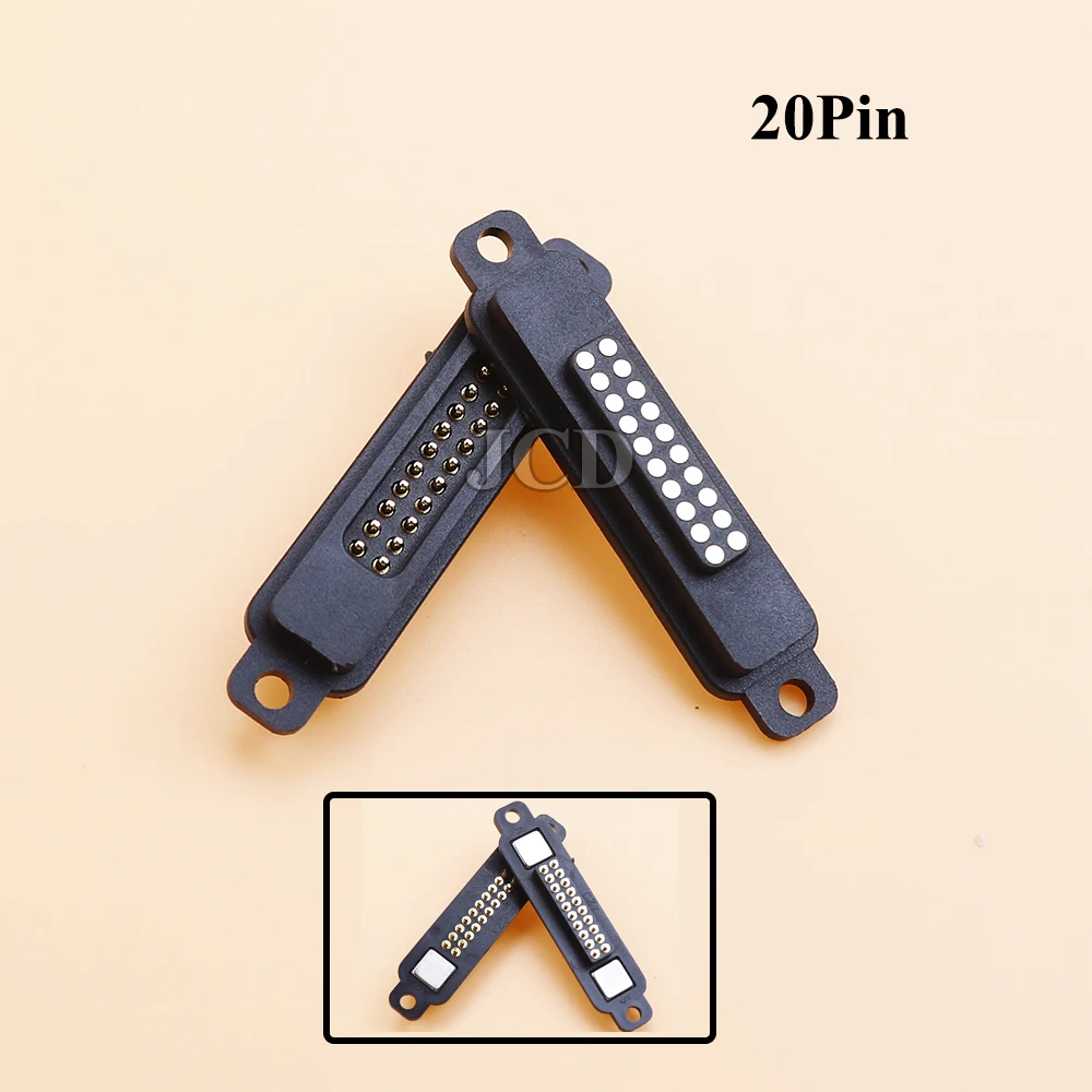 

1 пара, квадратные розетки с отверстиями для винтов, магнитный разъем, 13/14/15/16/17/18/19/20 контактов, штырьковый разъем питания постоянного тока PogoPin