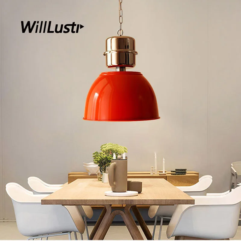 Винтажный металлический подвесной светильник в стиле ретро цвет макарон