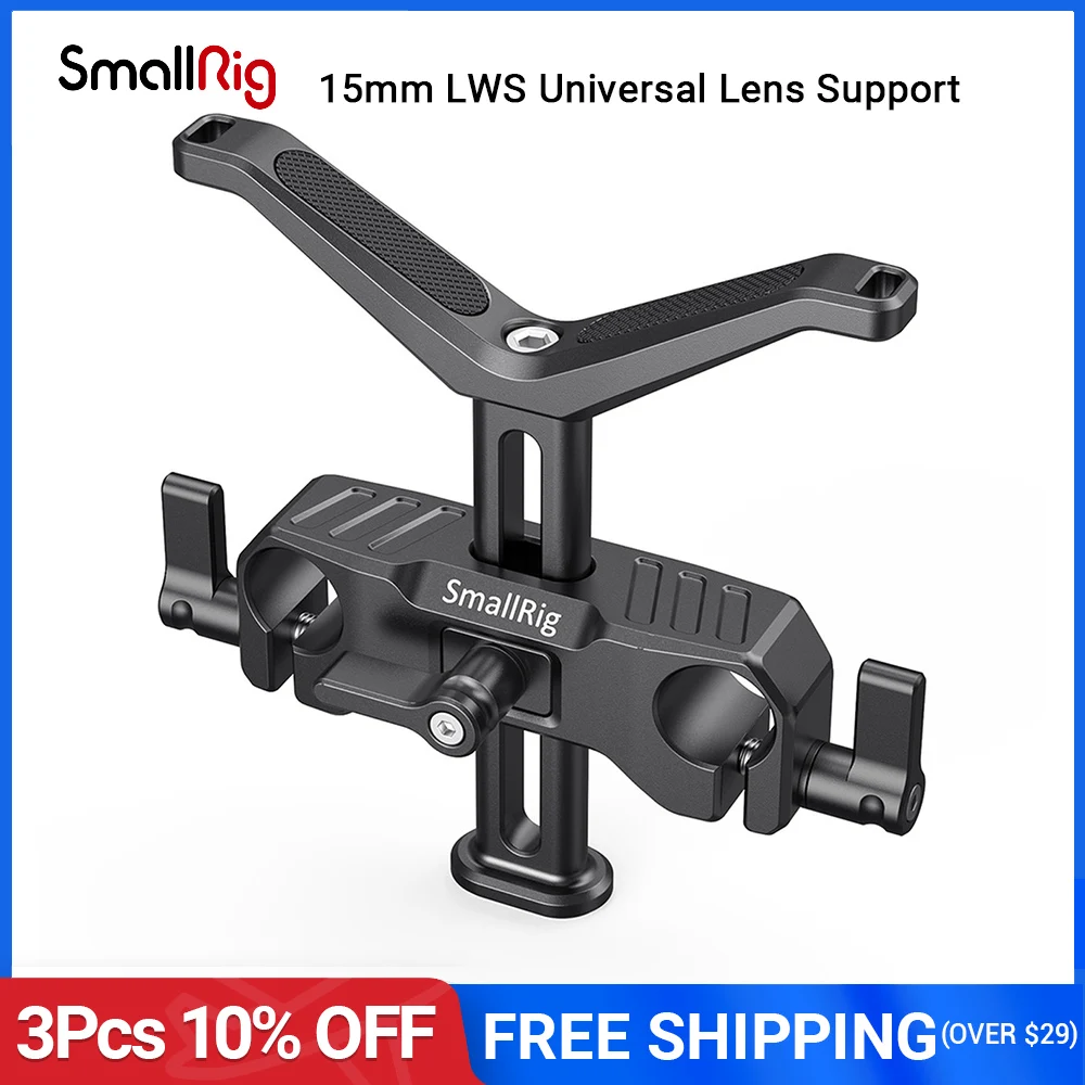 

SmallRig 15mm LWS Universal Lens Support For Dslr Camera Y-Shaped Bracket Lens With 15mm Rod Clamp Supporting Rig - 2681