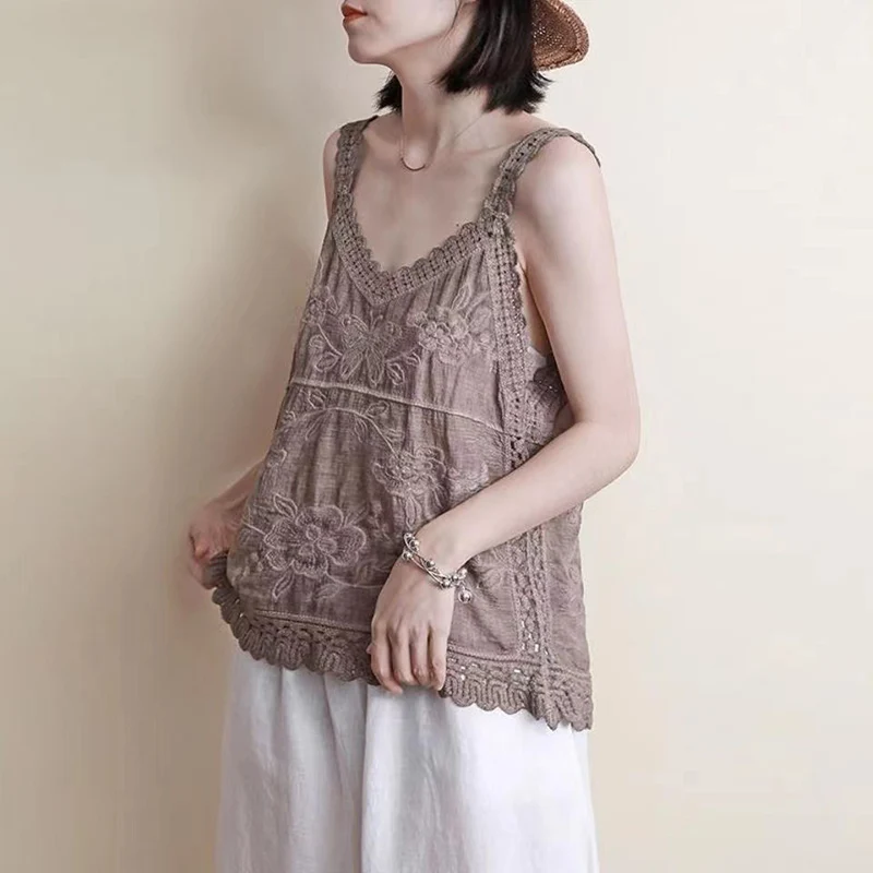 Women's Clothes Sling Sleeveless Can Be Worn Outside Summer All-match Temperament Vests Sexy Slim Fit Lace Short Camisole Top