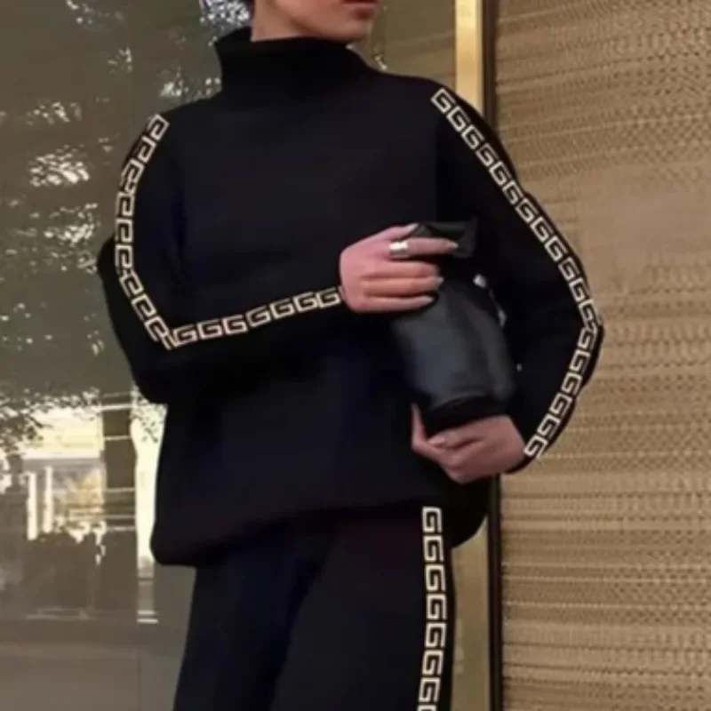 Beautyblue спортивные комплекты для женщин брюки с принтом толстовка высоким воротом