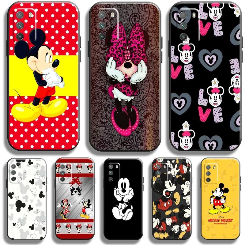 

Cute Mickey Minnie Mouse For Xiaomi Poco X3 PRO NFC X3 GT M3 M3 Pro 5G F3 GT Phone Case Carcasa Liquid Silicon Funda Back Soft