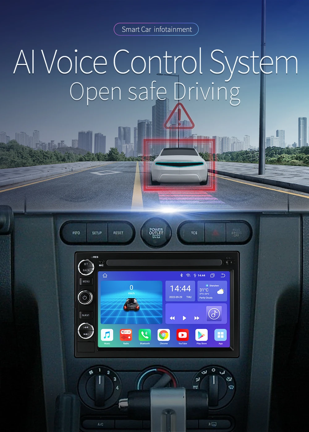 2 Din Android автомобильный мультимедийный плеер для Ford F150 F350 Fusion Explorer Focus E150 Escape Edge Carplay