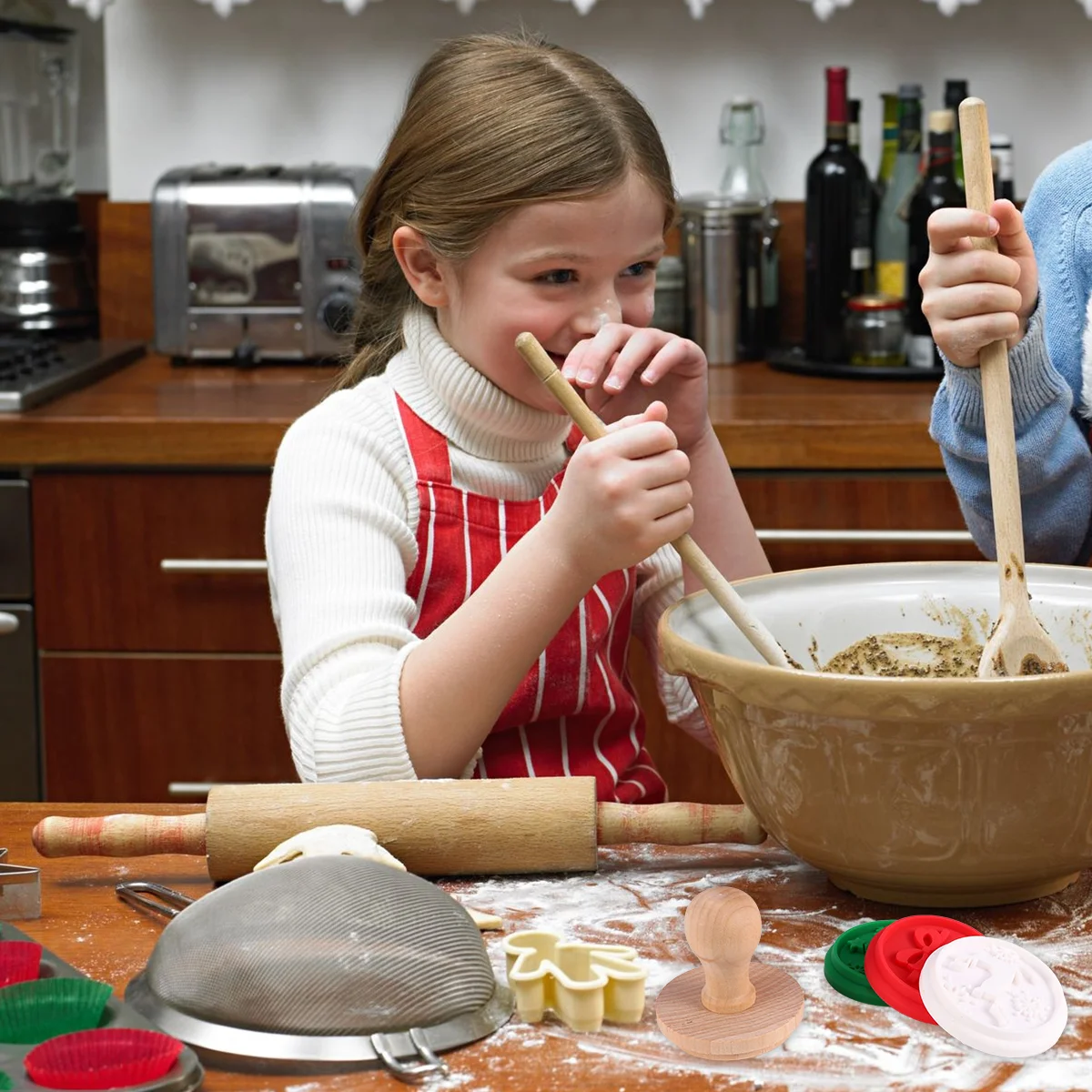 

Christmas Cookie Stamper Biscuit Stamp Stampers Stamps Fondant Made Pastry Plungersvintage Tools Embossing Letter Wood Silicone