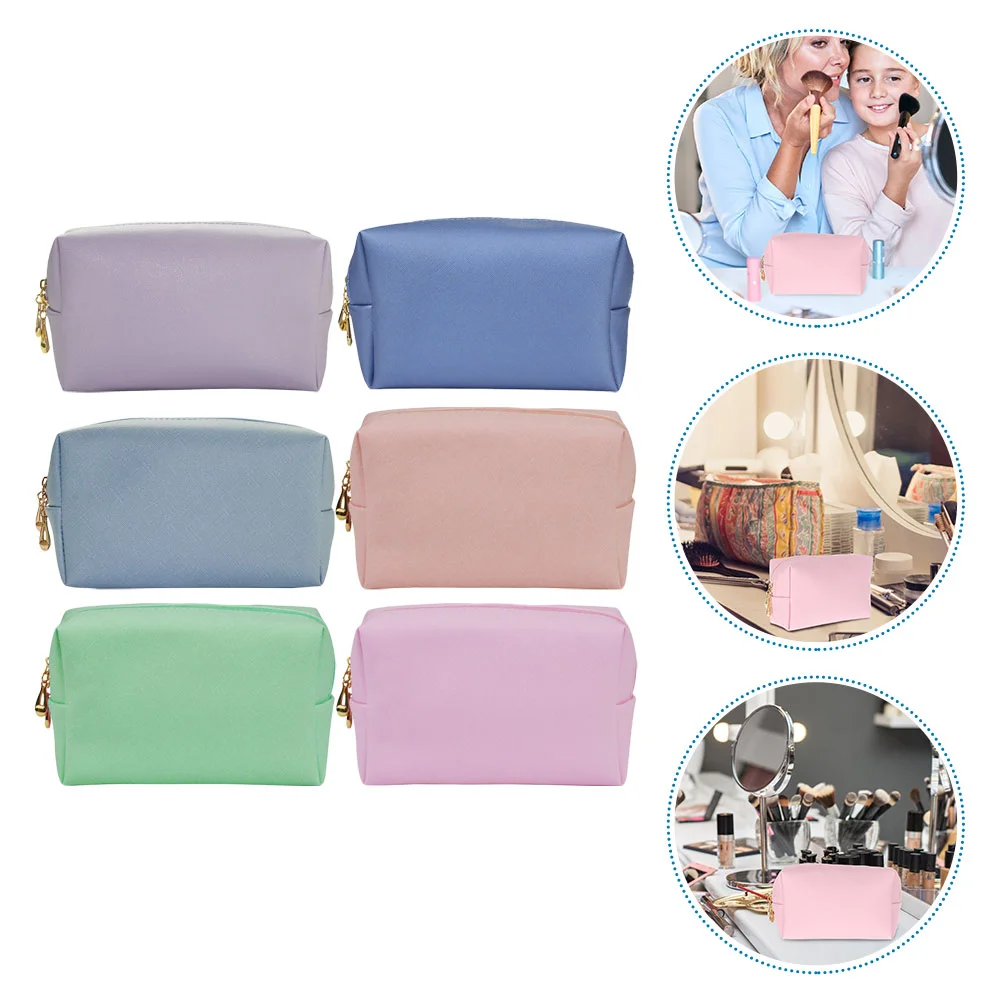 

6Pcs Zipper Cosmetics Pouch Portable Zipper Toiletry Pouch for Girl
