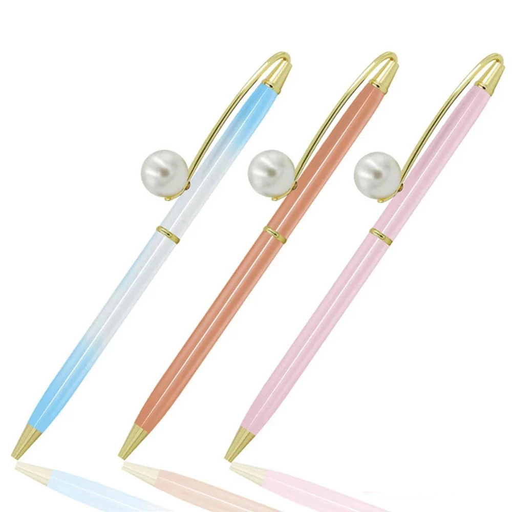 

Шариковая ручка с большим жемчугом, креативная металлическая вращающаяся шариковая ручка, подарок для школьников, офисов, студентов, Канцт...