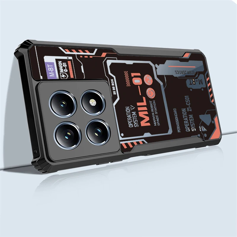 Для Xiaomi 14T Pro 13T 12T 11T 10T Lite 9T Прозрачный чехол для предотвращения падения с узором No