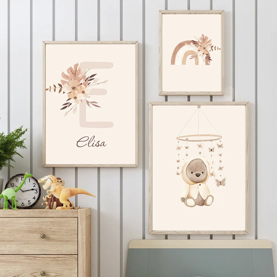 Милый богемный медведь слон Радуга троянская лошадь настенная живопись на