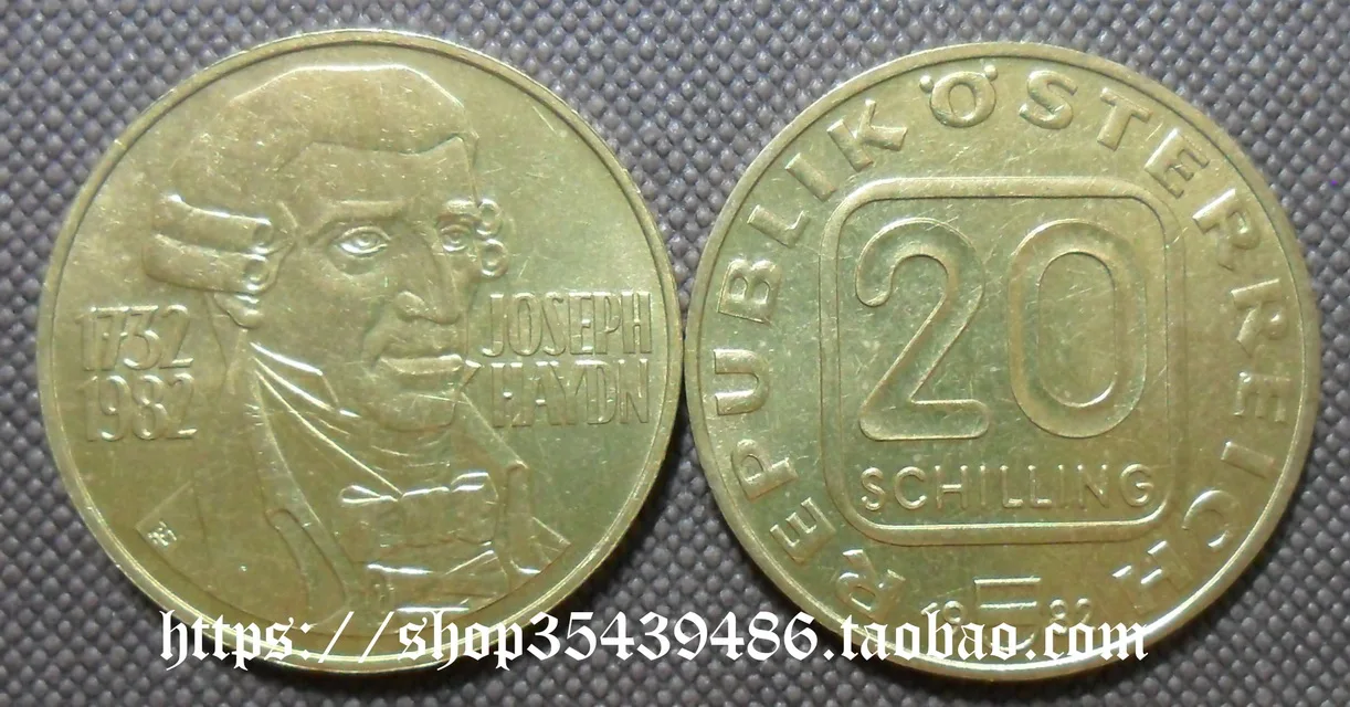 

Австрийский музыкант Haydn 250 день рождения в 1982 году 20 шелс памятная монета
