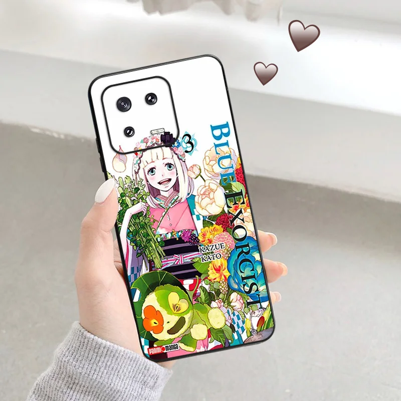 Black Matte Phone Case for Redmi Note12 Note13 Xiaomi 13 12 Pro 12C 12X 12T 13C 12S Lite Ao no Exorcist Yukio Anime Soft Cover