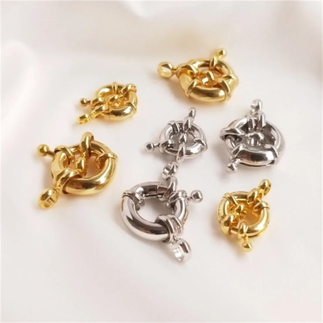 18-каратное золото платиновая пружинная пряжка рулевого колеса круглая жемчужная