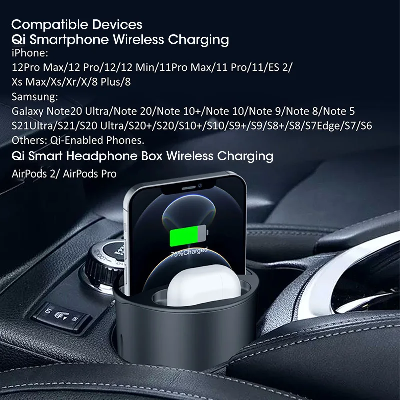 15w car wireless charging cup 4 ni 1 car charger holder for samsung s212010 apple iphone1213 portable phone car fast chargers free global shipping