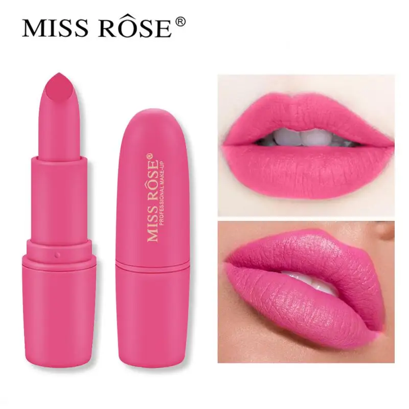 

MISS ROSE Lipstick Matte Bullet Head Lipstick Cosmetic Makeup Lipstick Matte Waterproof Lipstick Long-lasting Professional