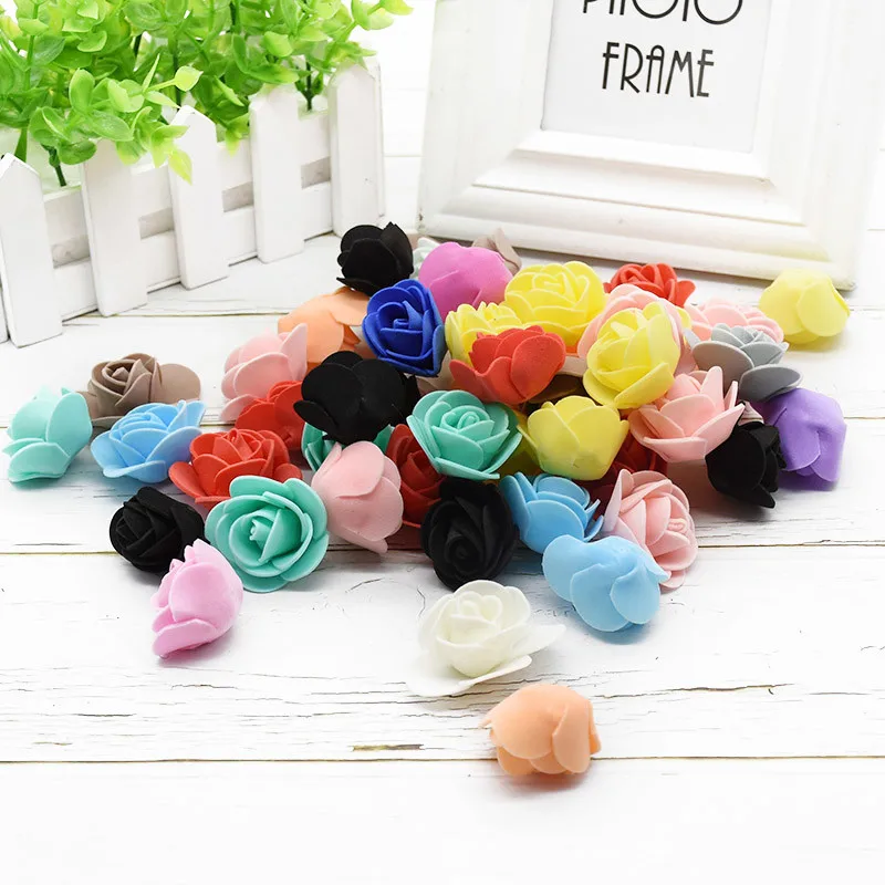 Миниатюрный Многоцветный Искусственный цветок розы из пены 50 шт.