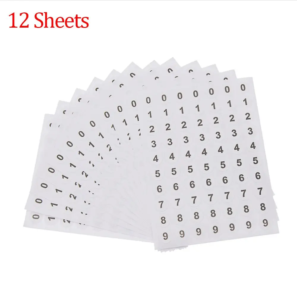 Стикеры с цифрами, бумага, 12 листов стикеры 400 листов неон 7 5 х 7 5 х 3 3 см