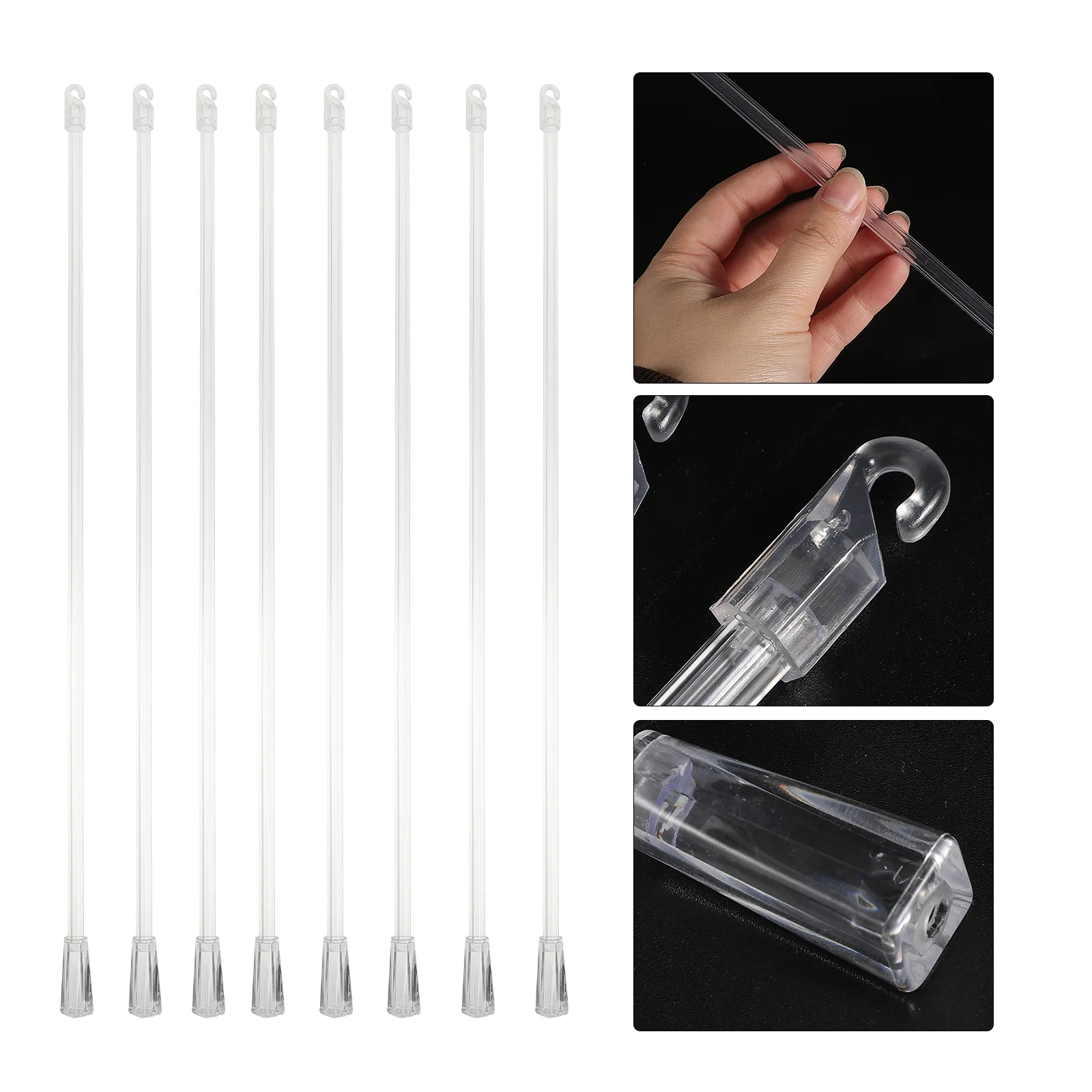

8 Pcs Venetian Blind Rod Vertical Wands Tilt Rods Acrylic Curtain Turn Blinds Plastic Auto Window Shades