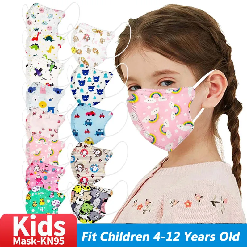 

Mask ffp2 Children Protective Dustproof Breathable 5 Layers Multicolor Matching CE Reusable Girls Fit 4-12 Years kn95 Face Mask