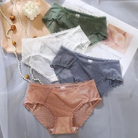 new lace solid color ladies panties girl sweet love mesh underwear female cotton crotch low waist briefs sexy sexy lingerie