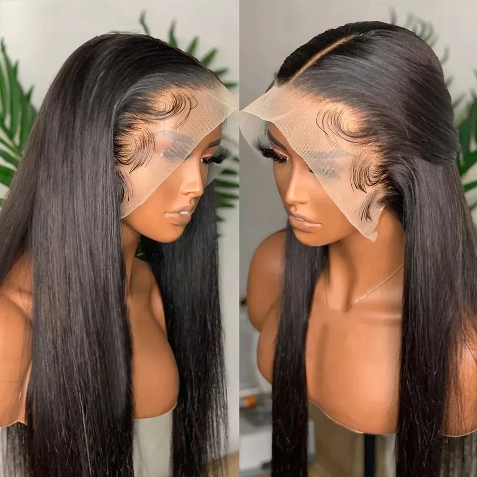 

Soft 26Inch 180Density Long Natural Black Silky Straight Lace Front Wig For Women BabyHair HeatResistant Preplucked Deep Part