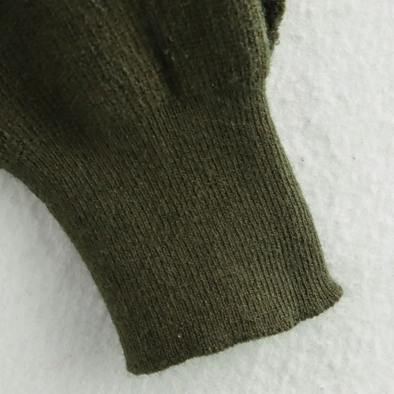 Свободный плащ TRAF пуловер женский свитер осенние новинки зеленый с круглым