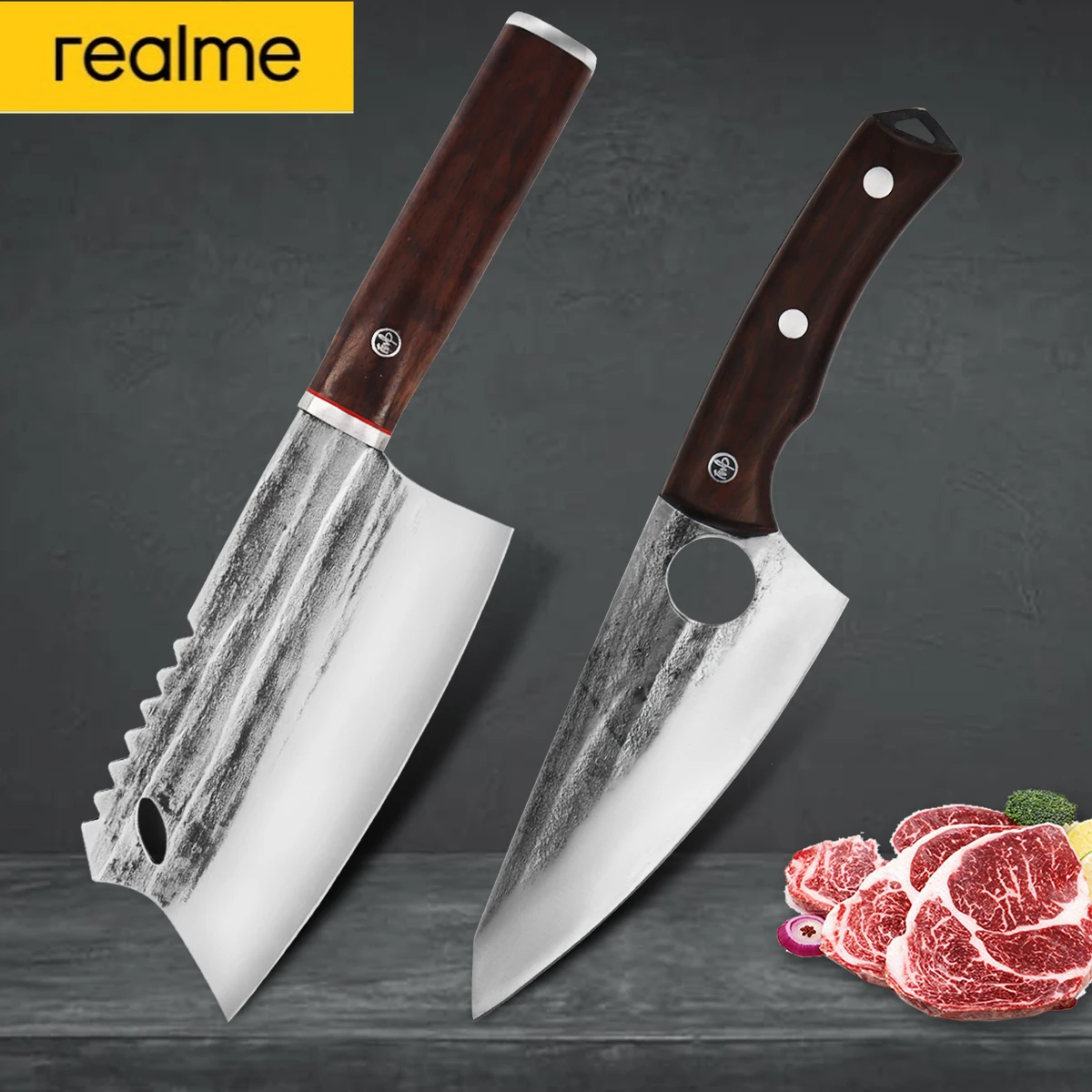 

Realme 6.5inch Chef Knife Forged Stainless Steel Kitchen Knife Slicing knife Boning Knife Butcher Knife Meat Vegetables Cleaver