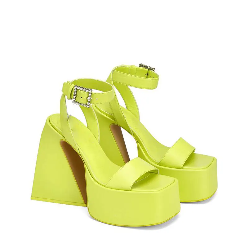 

Women Sandals Summer Shoes Sexy Thick High Heels Platform Dress Party Wedding Shoes Pumps Open Toe Double Platform Talon Femme