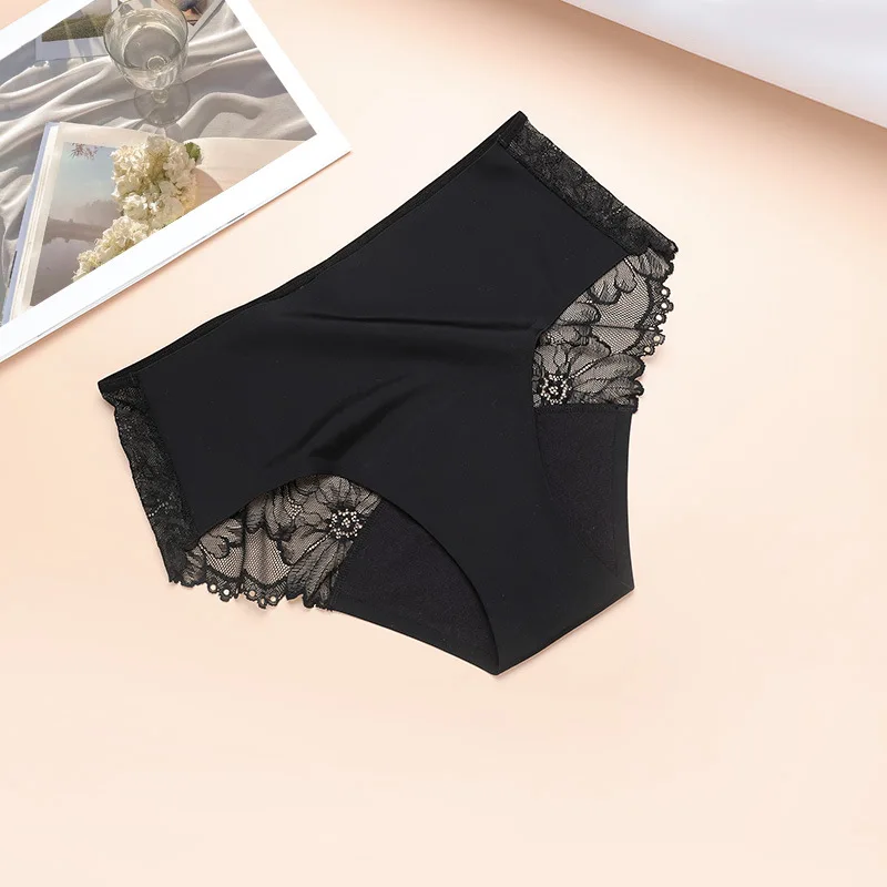 2pcs/lot 4 Layers Sexy Lingerie LACE Leak Proof Menstrual Panties Women Period Undewear Mid Waist Physiological Briefs for Girl