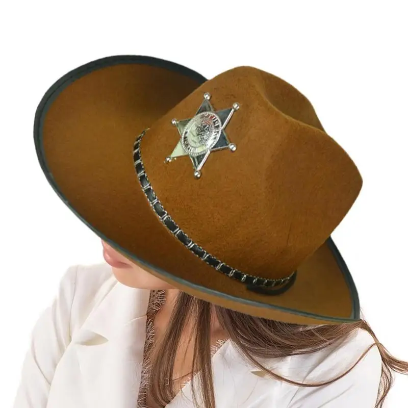 

Cowgirl Hat Women Breathable Western Hats Women Cowboy Sun Hat Cowgirl Summer Beach Hats Shapeable Wide Brim With Pentagram