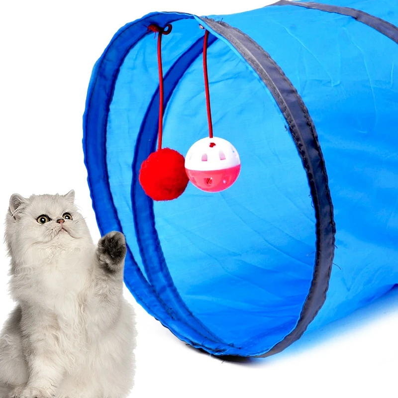 Туннель для кошек складной Интерактивная игрушка тренировки Всесезонная