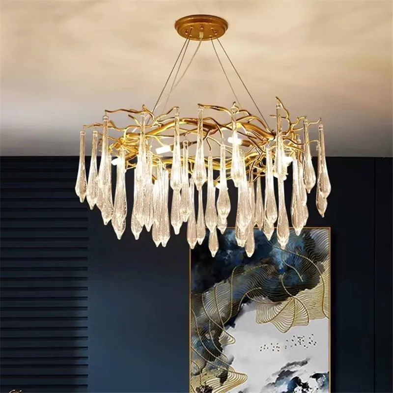 

Креативная хрустальная лампа в виде дерева, роскошный светильник в форме капли дождя, украшения для комнаты для девочек, милая романтичная Хрустальная Подвесная лампа