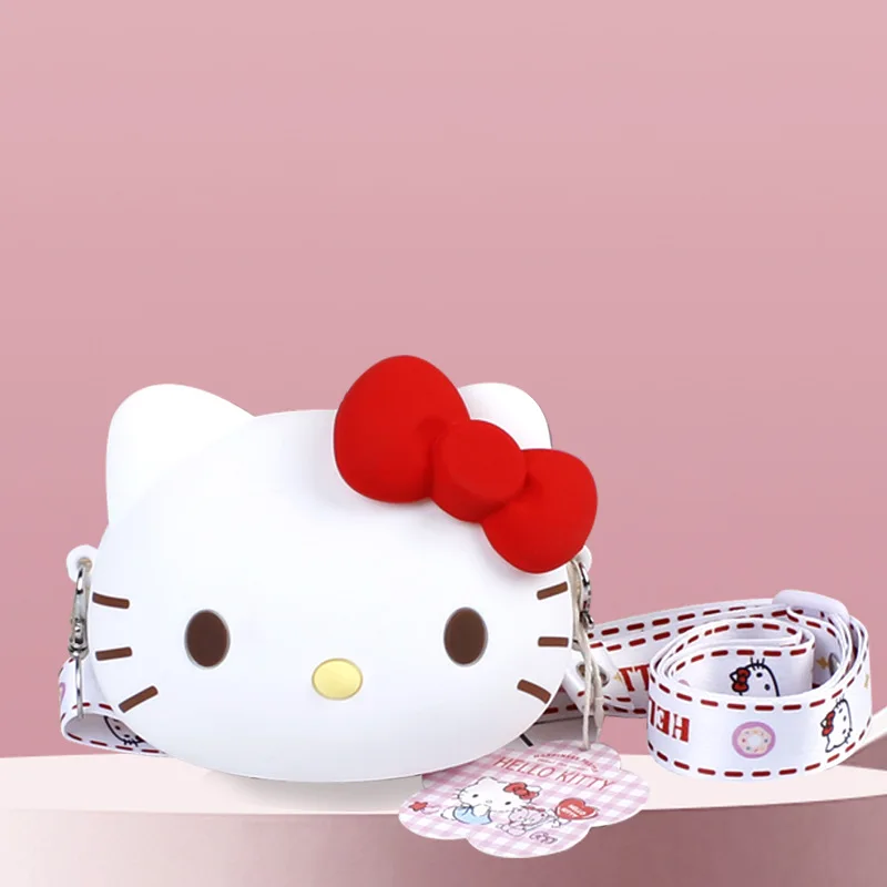 

Sanrio силиконовый Детский кошелек для монет Kuromi Hello Kitty My Melody сумка для хранения через плечо милый подарок на день рождения для девочек